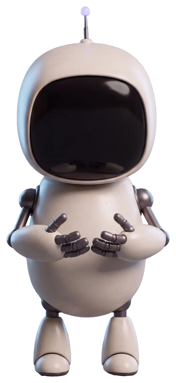 Oniro Bot com as mãos em concha na frente do peito